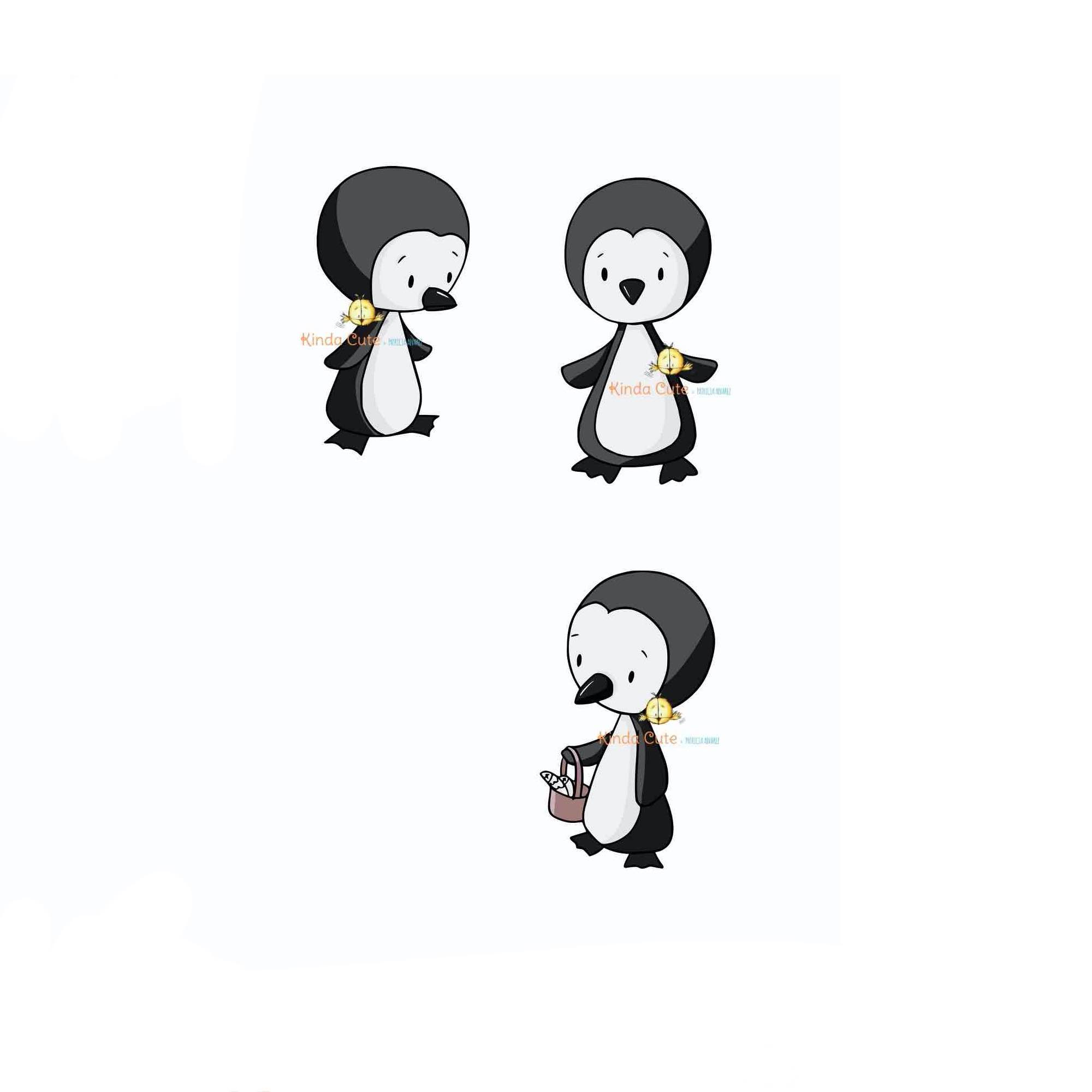 Penguin digital stamp