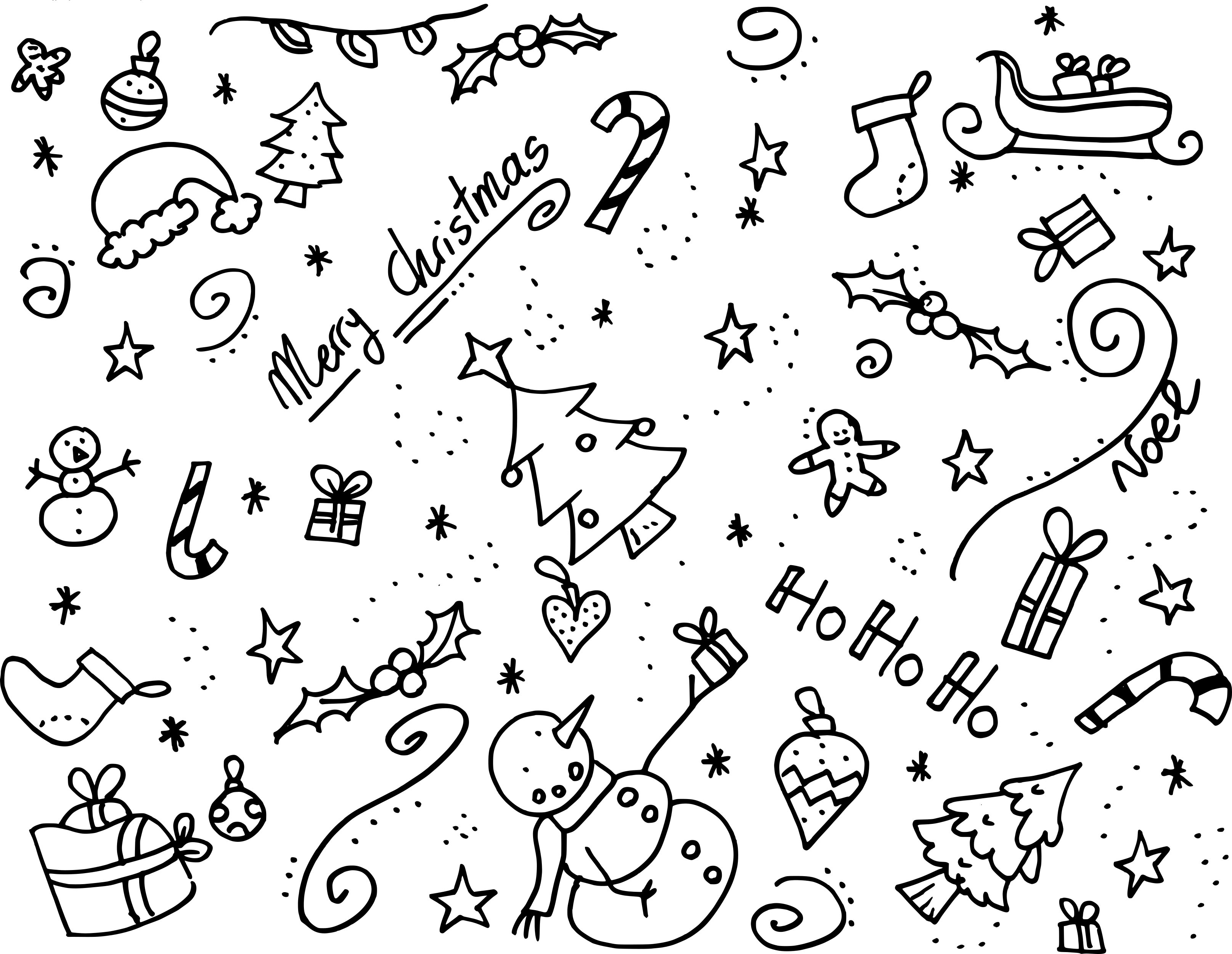 Free Christmas Coloring Page or Wrapping Paper